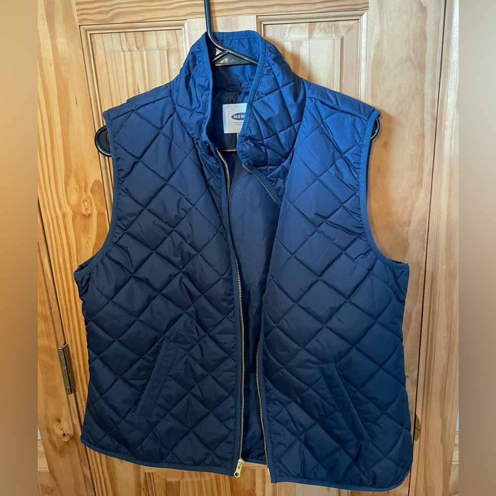 Old Navy, Navy Blue Zipper Vest, Size Large